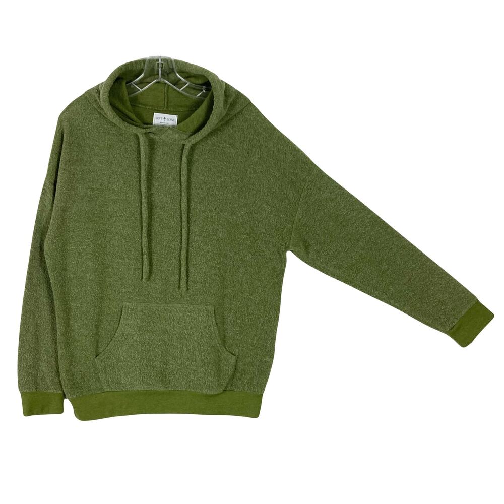 Nwot SOFT SERVE Hoodie Women M Olive-Green Original Cloud Cotton Long-Sleeve